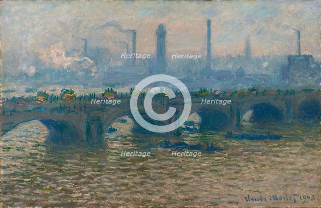 Le Pont de Waterloo, temps gris (Waterloo Bridge, Grey Weather), 1903. Creator: Monet, Claude (1840-1926).