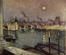 Le Pont de Grenelle, vu de la maison de l'artiste, quai Louis-Blériot, actuels 15ème...c1852-1889. Creator: Alexandre Nozal