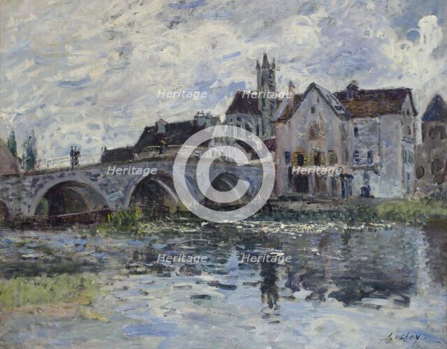 Le Pont de Moret, effet d'orage, 1887. Creator: Sisley, Alfred (1839-1899).