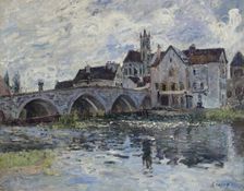 Le Pont de Moret, effet d'orage, 1887. Creator: Sisley, Alfred (1839-1899)