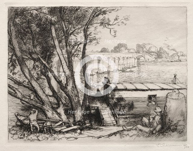 Le Pont de Poissy, 1917. Creator: Auguste Louis Lepère (French, 1849-1918).