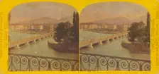 Le Pont du Mont Blanc et L'Ile Rousseau. Geneve., 1863-1865. Creator: William England