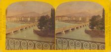 Le Pont du Mont Blanc et L'Ile Rousseau. Geneve., 1863-1865. Creator: William England