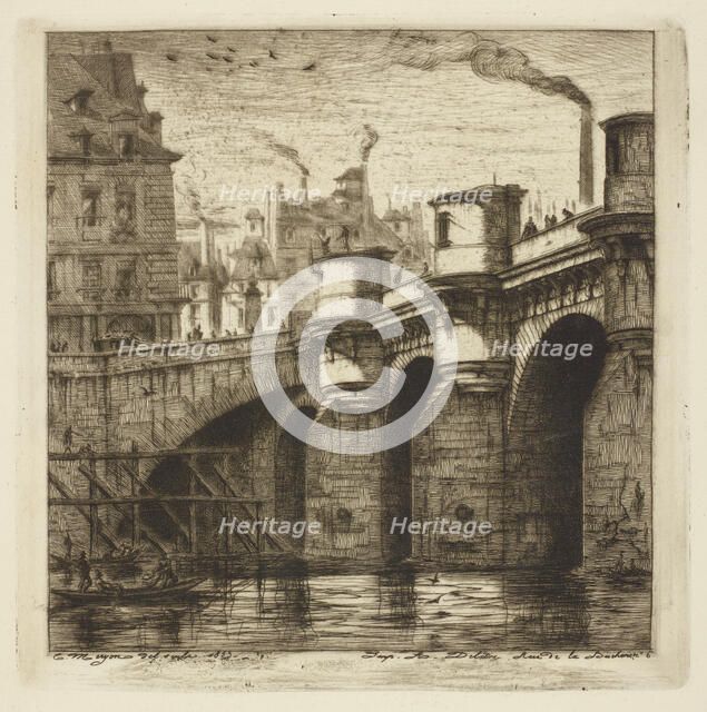 Le Pont-Neuf, 1853. Creator: Charles Meryon.