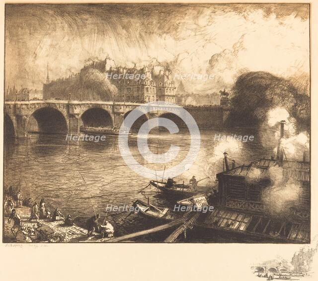 Le Pont Neuf, 1913. Creator: Auguste Lepere.