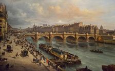 Le Pont-Neuf et la Cité Paris 1832, 1832. Creator: Canella, Giuseppe, the Elder (1788-1847)