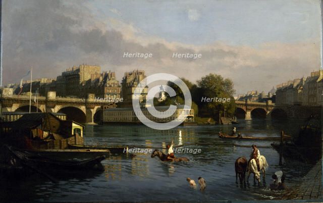 Le Pont-Neuf et la pointe de l'île de la Cité, 1860. Creator: Meunier, Théophile (1800-1884).
