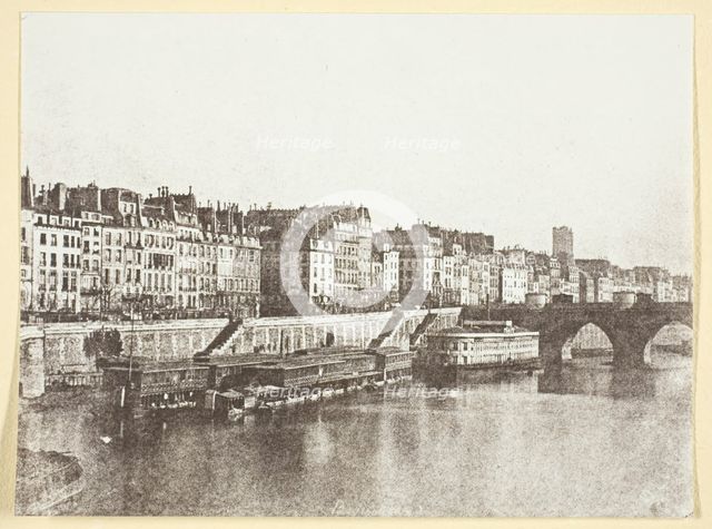 Le Pont-Neuf, les quais, les bains "A la Samaritaine" et la Tour St Jacques, 1847, printed 1965. Creator: Hippolyte Bayard.