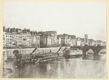 Le Pont-Neuf, les quais, les bains "A la Samaritaine" et la Tour St Jacques, 1847, printed 1965. Creator: Hippolyte Bayard
