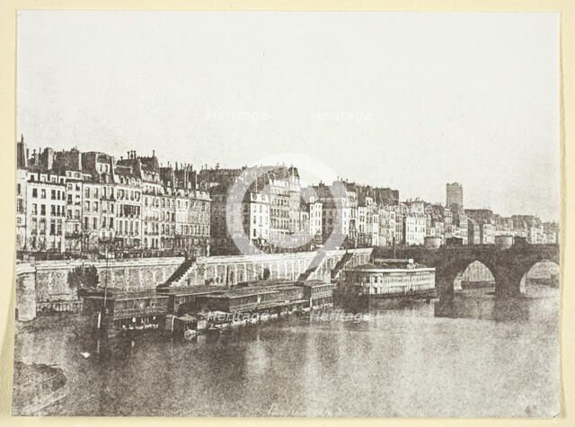 Le Pont-Neuf, les quais, les bains "A la Samaritaine" et la Tour St Jacques, 1847, printed 1965. Creator: Hippolyte Bayard.