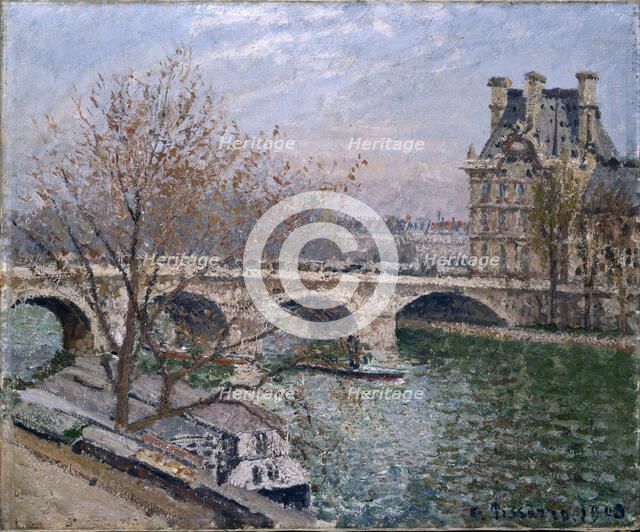 Le Pont Royal and Pavillon de Flore. Artist: Pissarro, Camille (1830-1903)