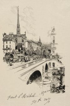 Le Pont St. Michel. Creator: Auguste Louis Lepère (French, 1849-1918)