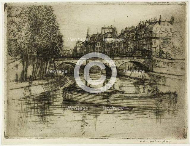 Le Pont St. Michel, Paris, 1900. Creator: Donald Shaw MacLaughlan.