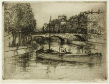 Le Pont St. Michel, Paris, 1900. Creator: Donald Shaw MacLaughlan