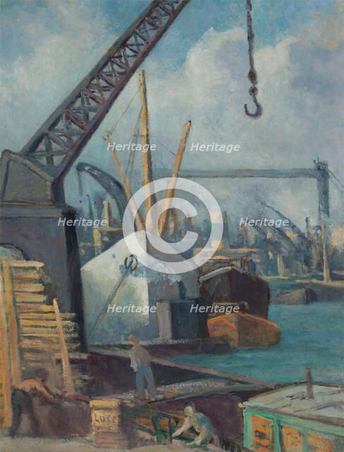 Le Port at Rouen, c1912. Creator: Maximilien Luce.