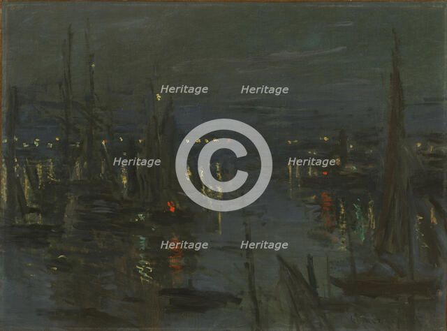 Le Port du Havre, Effet de Nuit (The port of Le Havre at night), 1873. Creator: Monet, Claude (1840-1926).