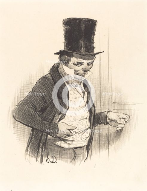 Le Portier en Tournées de Visites du Jour de l'An, 1841.  Creator: Honore Daumier.