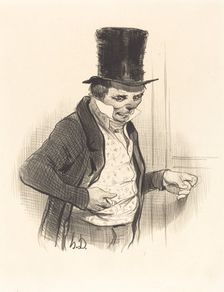 Le Portier en Tournées de Visites du Jour de l'An, 1841. Creator: Honore Daumier