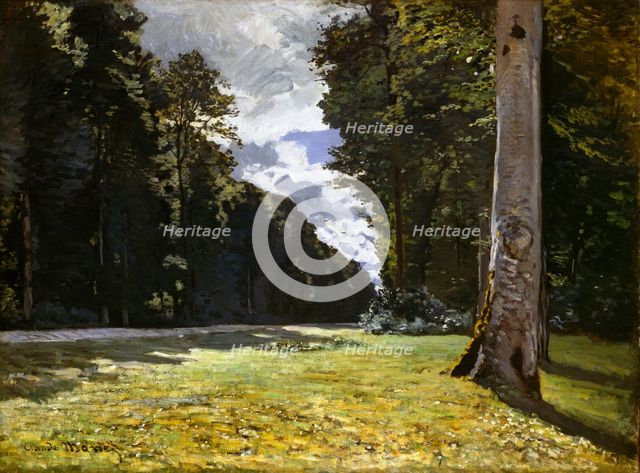 Le Pavé de Chailly dans la forêt de Fontainebleau (The Chailly Road through the Forest..., 1865. Creator: Monet, Claude (1840-1926).