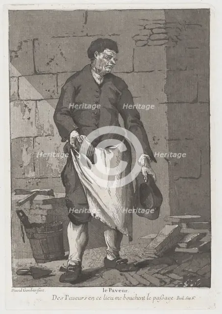Le Paveur (The Road Paver), 1775. Creator: Giovanni David.