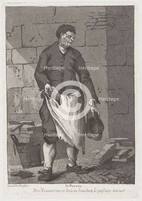 Le Paveur (The Road Paver), 1775. Creator: Giovanni David.