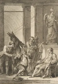 Le Paysan qui avait offensé son Seigneur, from Contes et nouvelles en vers pa..., published in 1795. Creator: Charles Louis Lingée