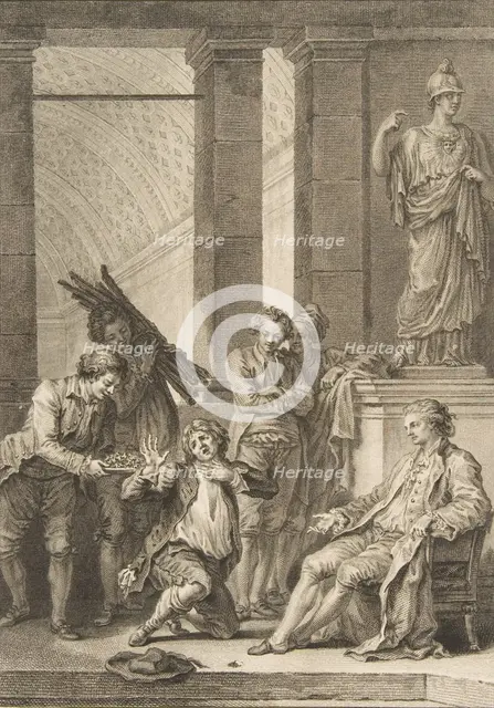 Le Paysan qui avait offensé son Seigneur, from Contes et nouvelles en vers pa..., published in 1795. Creator: Charles Louis Lingée.