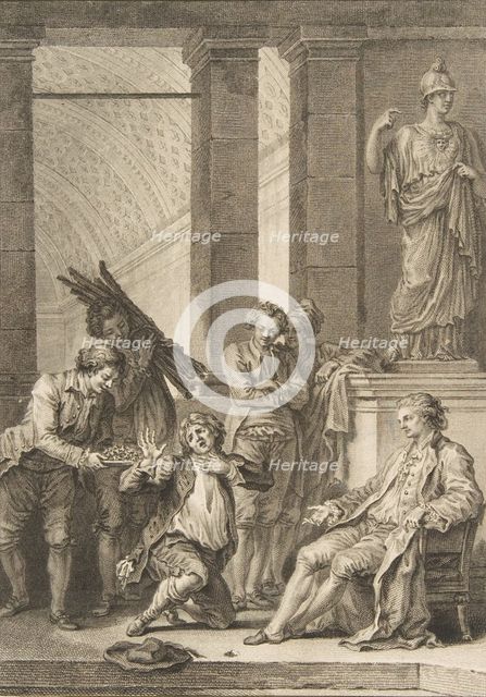 Le Paysan qui avait offensé son Seigneur, from Contes et nouvelles en vers pa..., published in 1795. Creator: Charles Louis Lingée.