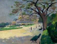 Le Palais du Trocadéro vu des jardins, c.1910. Creator: Jules Ernest Renoux