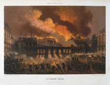 Le Palais Royal Paris Commune, 24 May 1871. Artist: Anon