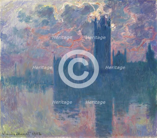 Le Parlement, soleil couchant (The Houses of Parliament at Sunset), 1900-1901.