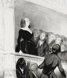 (Le parterre de l'Odéon.) L'auteur!..., 1844. Creator: Honore Daumier