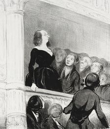 (Le parterre de l'Odéon.) L'auteur!..., 1844. Creator: Honore Daumier