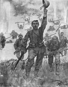 Le passage a gue de l'Isonzo par l'infanterie Italienne 1916. Creator: J Simont