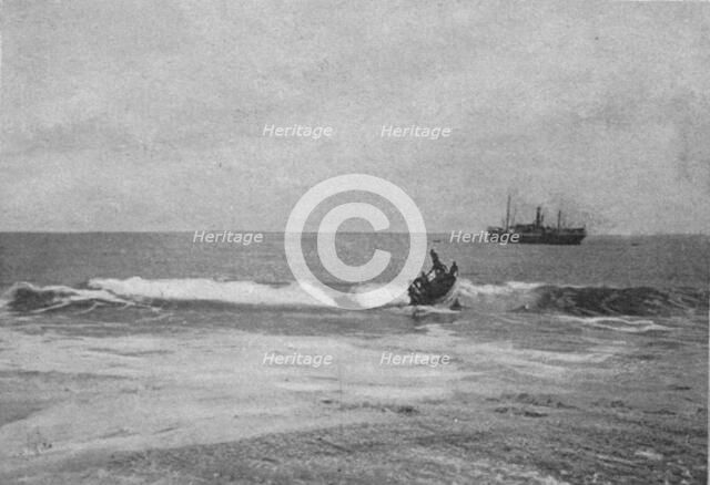 ''Le passage de la barre a Grand Lahoa; L'Ouest Africain', 1914. Creator: Unknown.