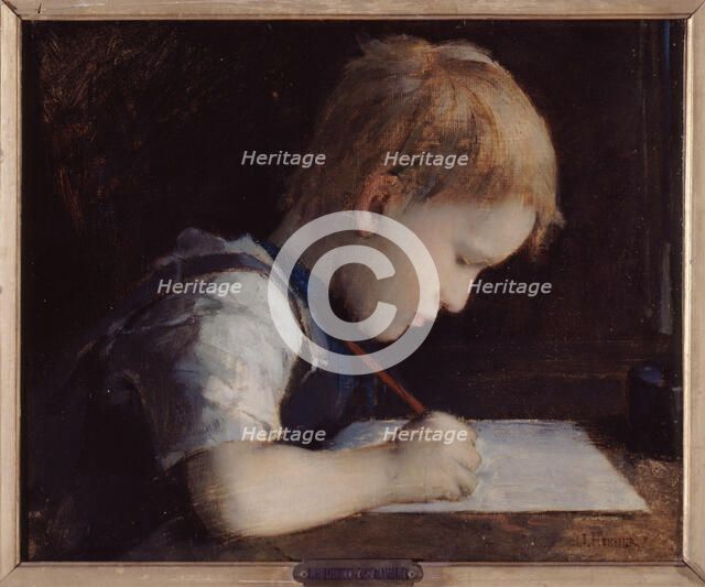 Le petit écriveur, 1869. Creator: Jean Jacques Henner.
