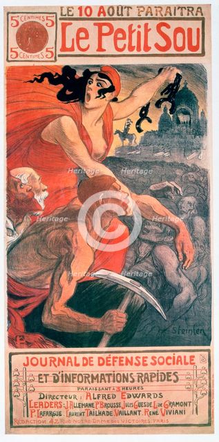 'Le Petit Sou', socialist magazine by Théophile Steinlen, 1900. Artist: Theophile Alexandre Steinlen