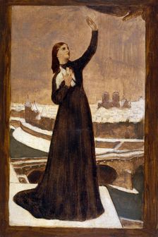 Le Pigeon voyageur ("Echappé à la serre ennemie, le message attendu exalte..., between 1870 and 1871 Creator: Pierre Puvis de Chavannes