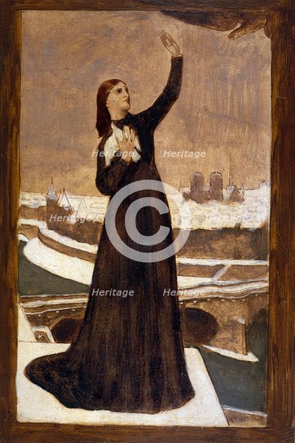 Le Pigeon voyageur ("Echappé à la serre ennemie, le message attendu exalte..., between 1870 and 1871 Creator: Pierre Puvis de Chavannes.