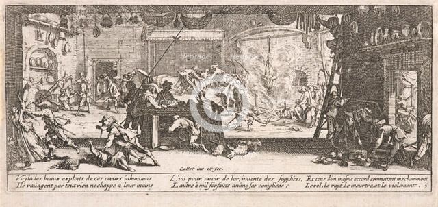 Le Pillage d'une ferme (Pillaging a Farm), 1633. Creator: Jacques Callot.