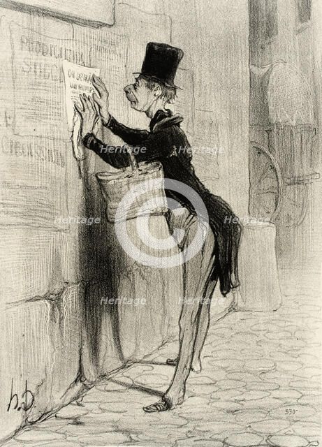 Le Placeur, 1842. Creator: Honore Daumier.