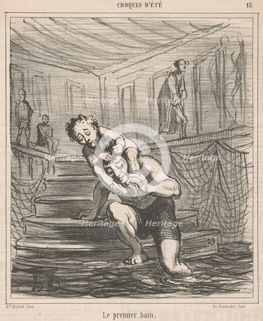 Le premier bain, 19th century. Creator: Honore Daumier.