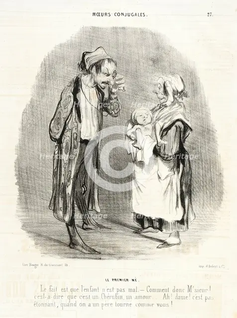 Le Premier Né, 1840. Creator: Honore Daumier.