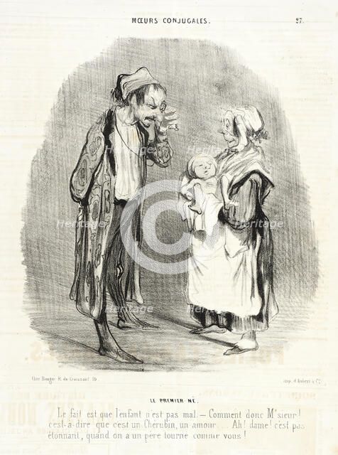 Le Premier Né, 1840. Creator: Honore Daumier.
