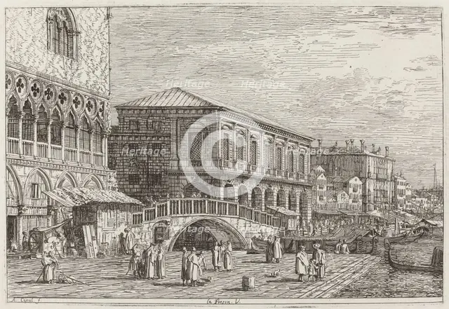 Le Preson. V. [lower left], c. 1735/1746. Creator: Canaletto.