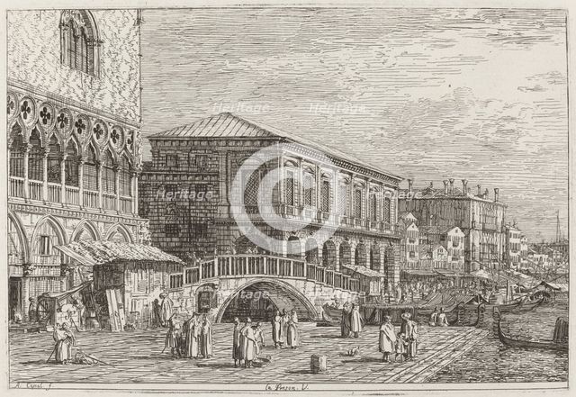 Le Preson. V. [lower left], c. 1735/1746. Creator: Canaletto.
