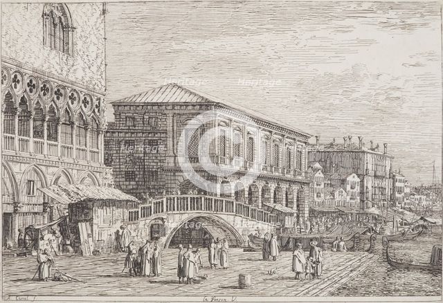 Le Preson V (The Prison). From: Vedute altre prese da i luoghi altre ideate da Antonio...1735-1746. Creator: Canaletto.