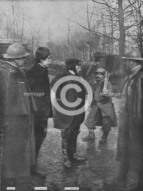 ''Le presdent de la commission senatoriale de l'armee en Foret d'apremont.', 1916. Creator: Unknown.