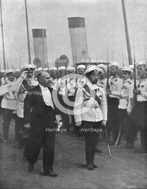 ''Le President de la Republique en Russie; La revue des Marins de la Garde a Peterhof', 1914. Creator: Unknown.