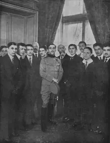Le prince Alexandre et les Lyceens de Paris; reception par le prince regent de Serbie..., 1916. Creator: Manuel